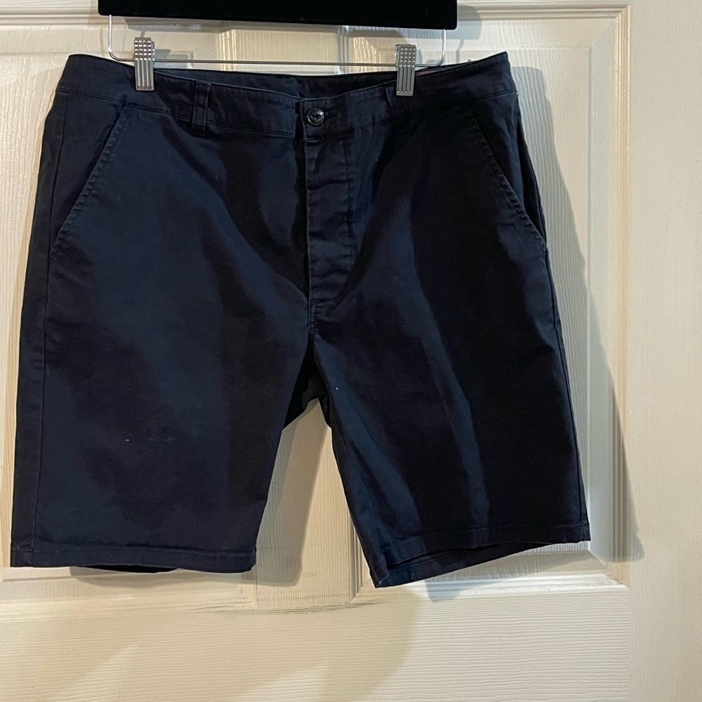 Men's Navy Flat Front Shorts